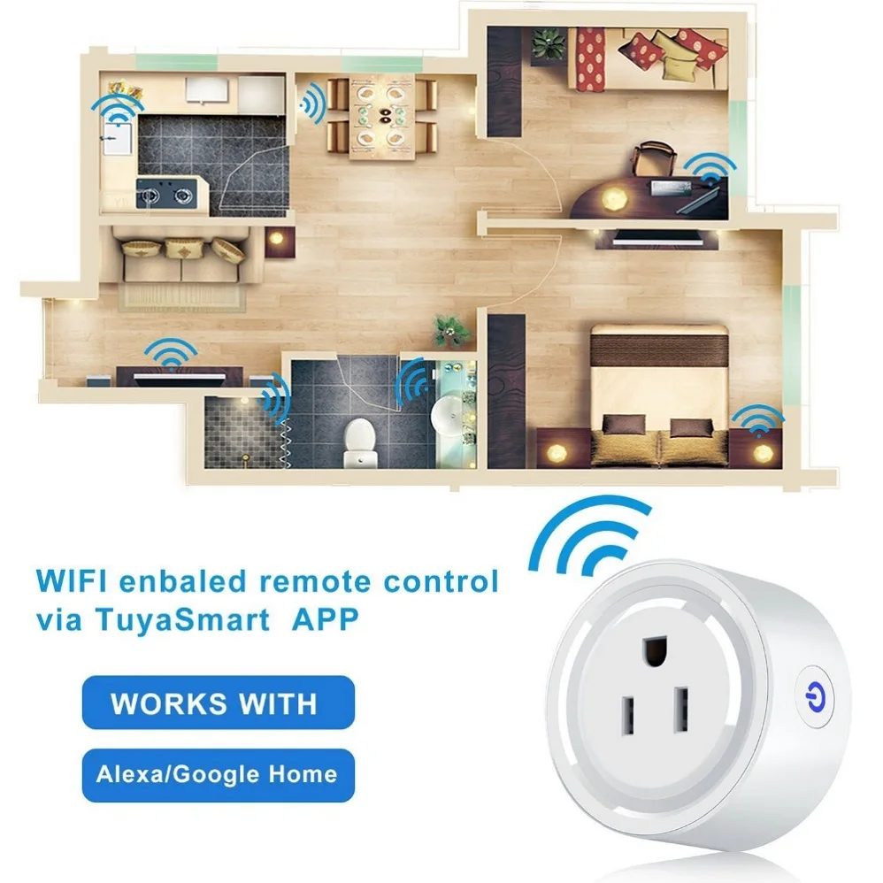 Enchufe Inteligente Wifi Smart Plug Alexa Home Socket 