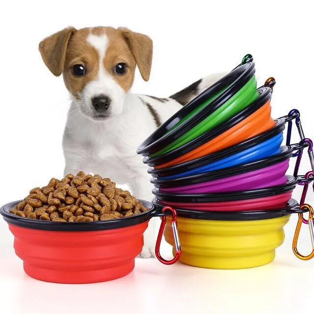 

Amazon Best Seller Outdoor Foldable Collapsible Portable Dog Food Bowl, As picture