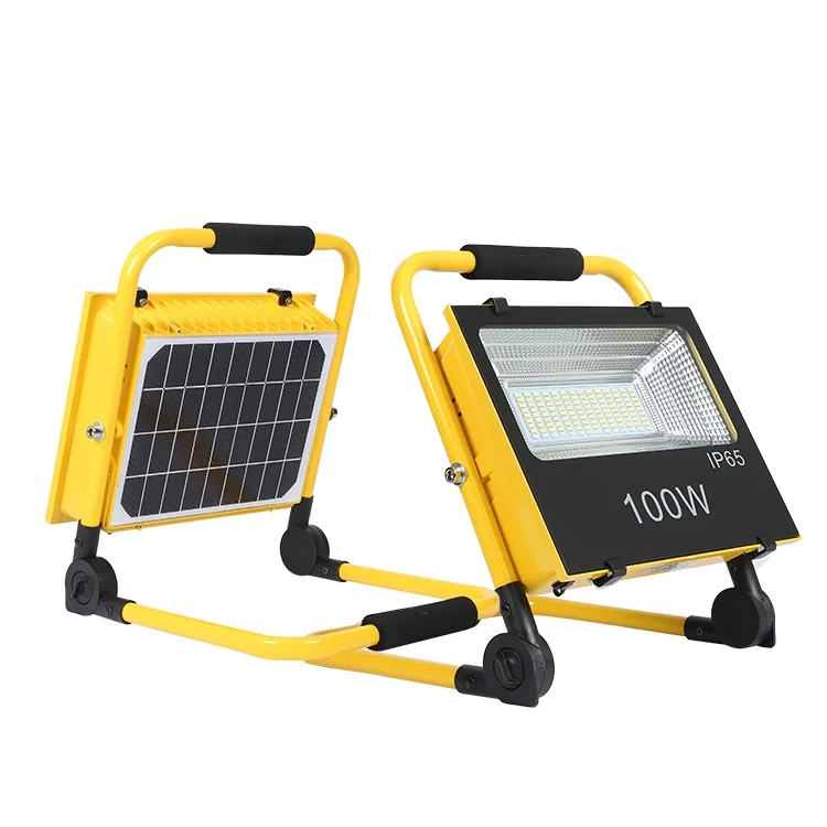 New design garden stadium SMD all in one portable outdoor waterproof 100w solar led flood light