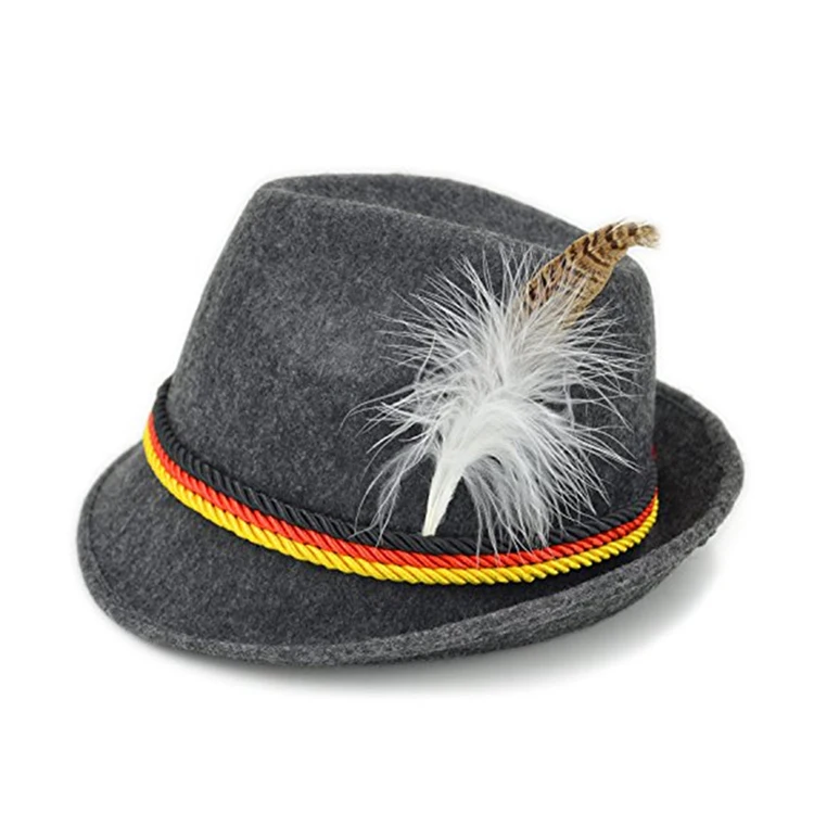 Feather Decorative Fedora Custom Wholesale Wool Felt German Oktoberfest ...