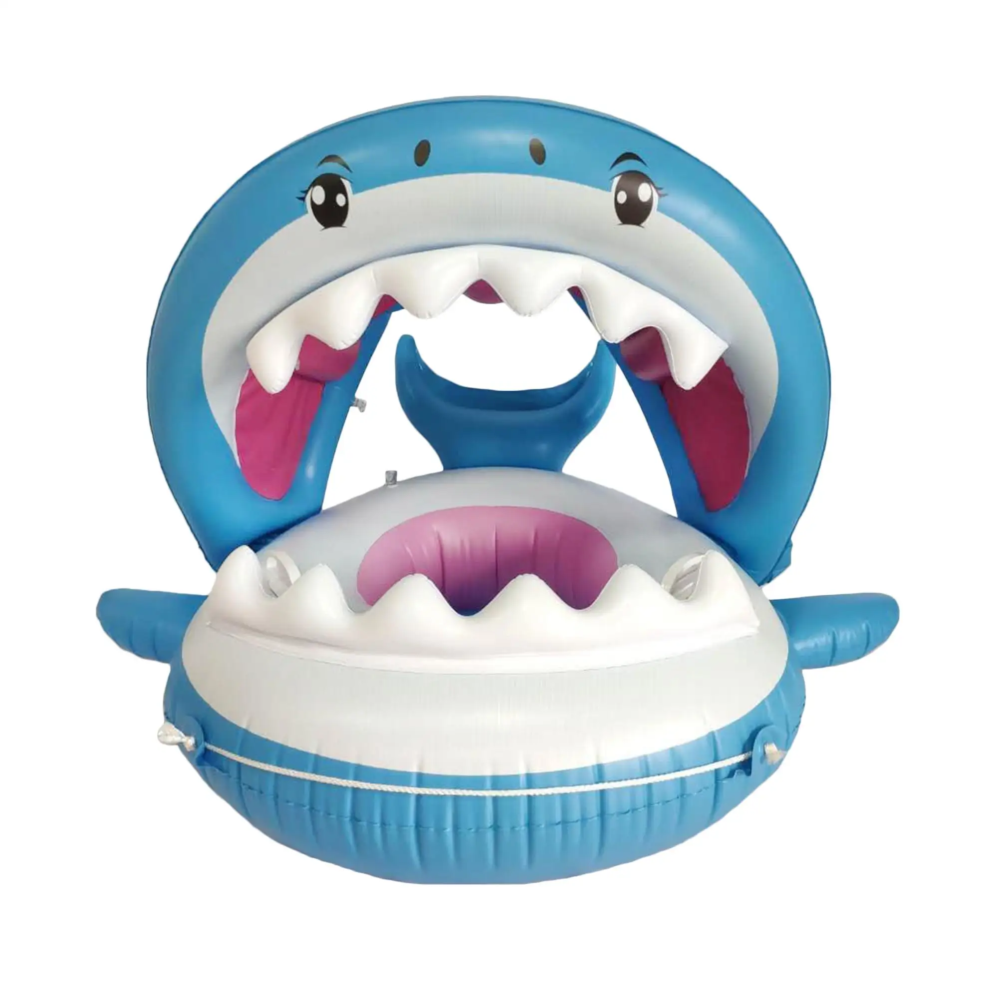 Outdoor Swimming Ring Seat Baby Shark Pool Float with Canopy Swimming Floats Pool Toy