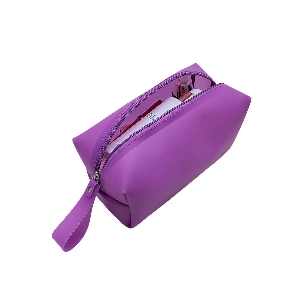 new design candy color purple jelly cosmetic bag waterproof