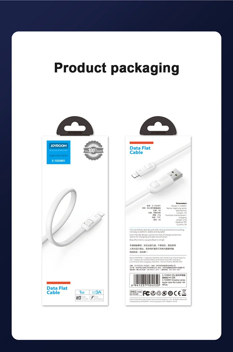 JOYROOM 1M for iphone charging cable usb type c cable 3.0 v8 data cable usb - ANKUX.COM