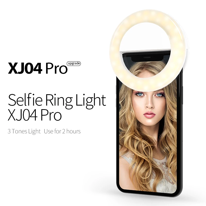 Amazon Hot Sale Rechargeable Selfie Led Phone Ring Light 600mah Hq Yellow Wither Clip On Table Phone Makeup Ring Light  Photo