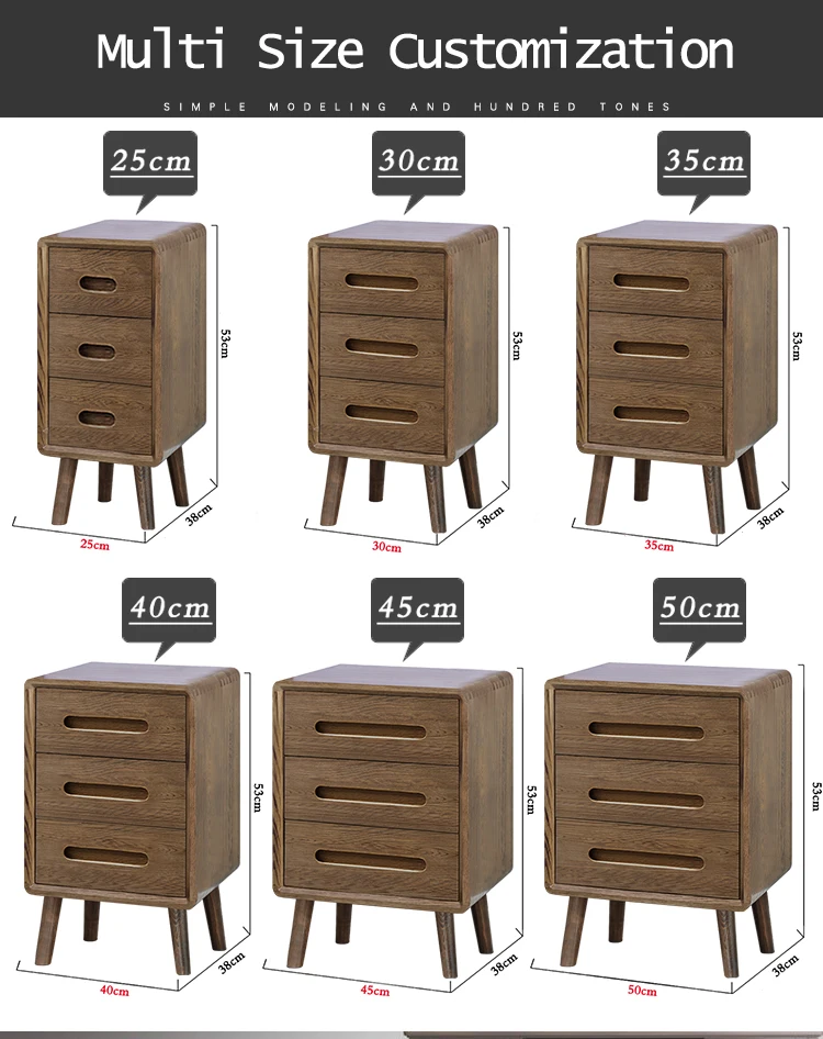 Tenon Design Nightstand Solid Wood Mahogany Bedside Table Custom Size