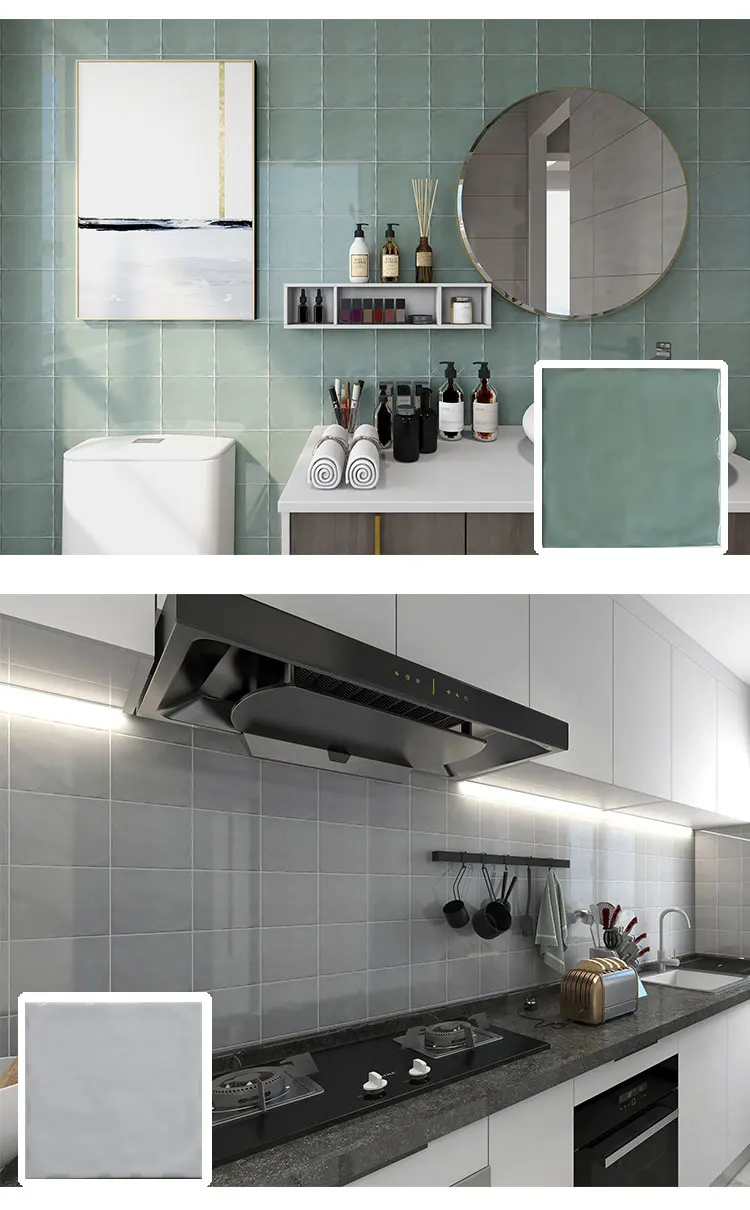 150x150 Handmade Design Decorative Shower Room Ceramic Subway Tile