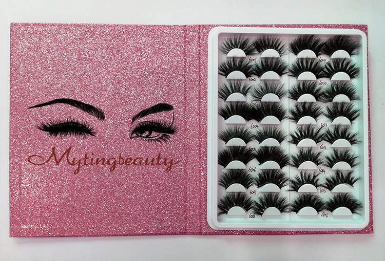 Muting Best Selling Wholesale Mink Lashes 16 Pair False Lash Book Custom Eyelash Book Packaging