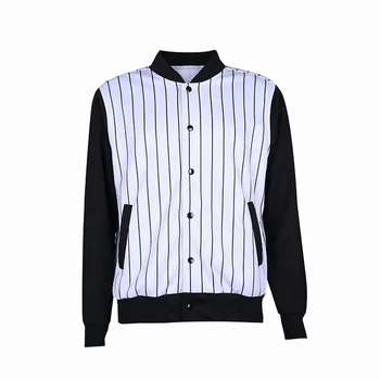 Spring Heavy Fleece Polyester Black And White Vertical Stripes Multi