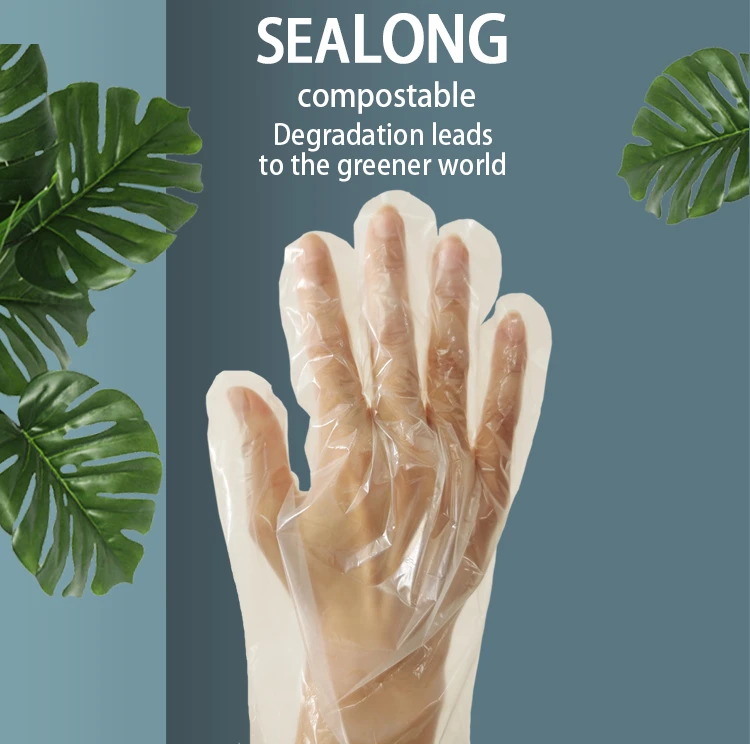 100 Biodegradable Compostable Food Grade Plastic Gloves With En13432