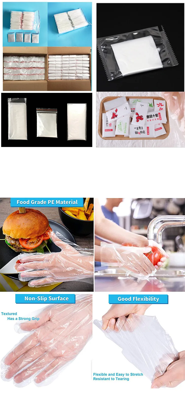 Cpe Tpe Hdpe Disposable_ Food Grade China _ Independent Plastic Gloves Single Packing Pe Glove