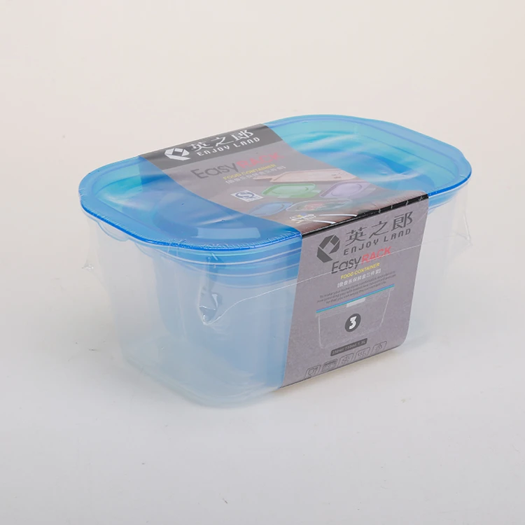 Transparent dry food storage box 3pcs plastic food containers sets
