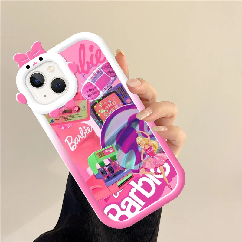 Antiman Cartoon Wavy Pink Little Girl Doll Fashion Phone Case For 