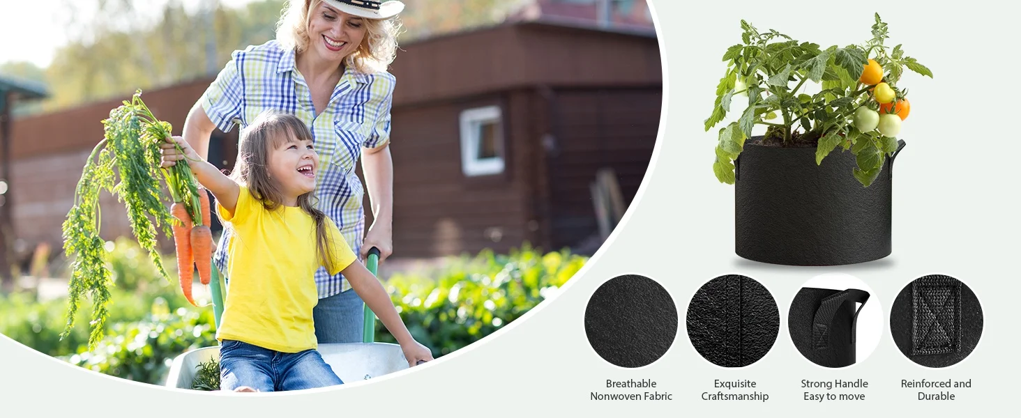 A-ONE Recyclable Durable Eco-friendly Sustainable Non-Woven Fabric Lined 2-3mm Thick Garden Felt Reusable Grow Bags 1-100 supplier