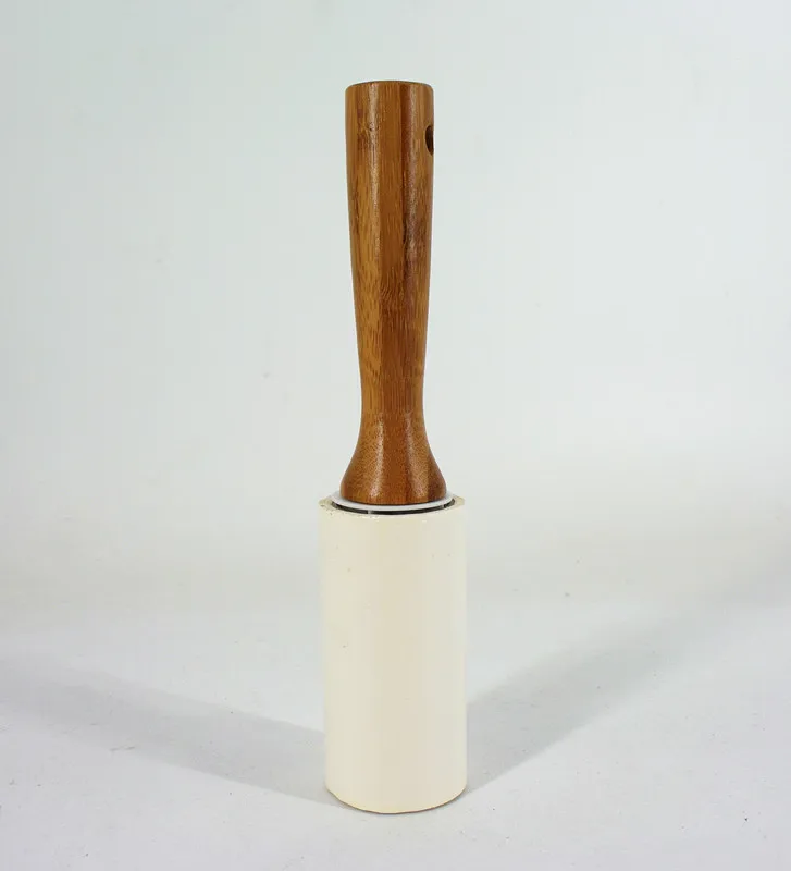 
wooden bamboo handle lint roller for household adhesive cleaning roller 