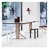 FMH Office Building Decorative HPL Laminate White Dining table