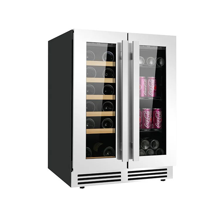 19 bottle + 56 can High quality temperature control wine cooler with touch screen and LED light for hotel