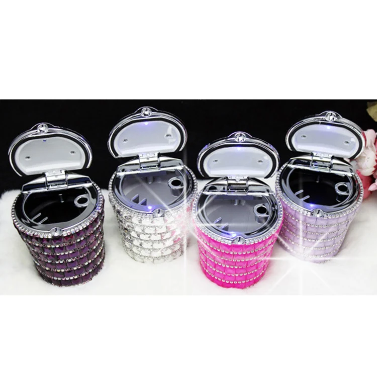 

Car ashtrays Creative car set auger ashtray with Led lights Set auger car ashtrays, White, ab, black and red