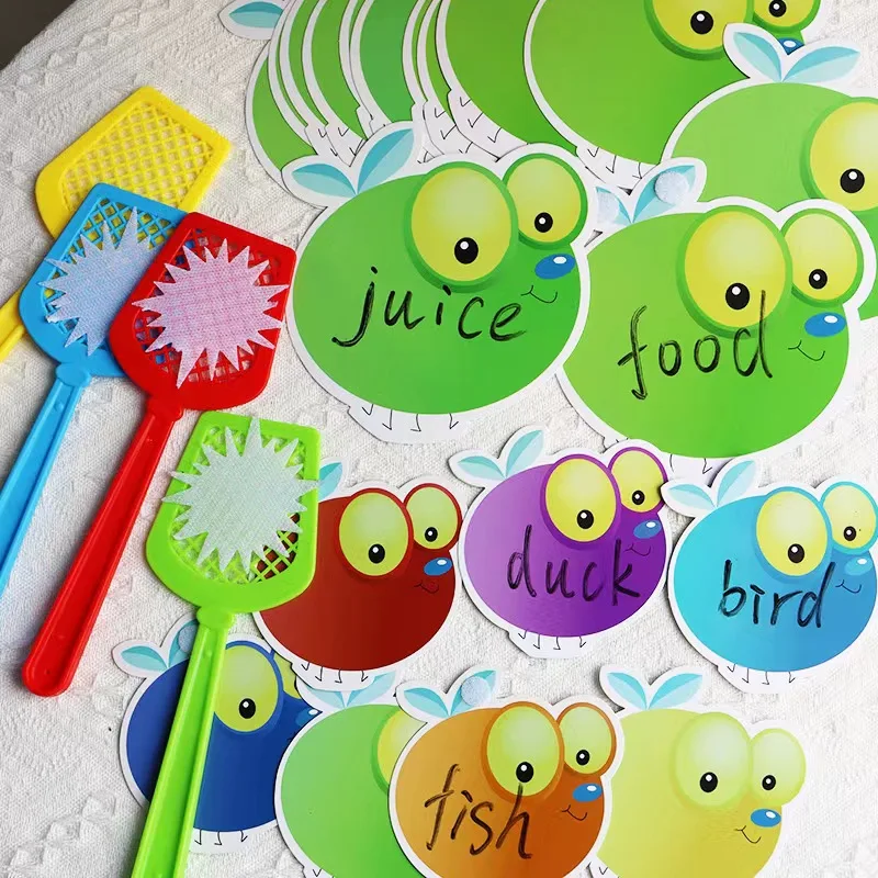 Fly Cards Dry Erasable Diy Swat Educational Learning Game For Kindergarten Montessori Toy