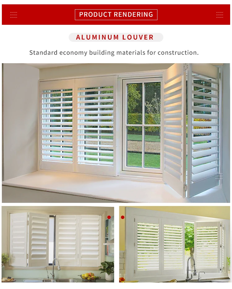 Aluminium Customized Ventilation Shutters Aluminum Collapsible