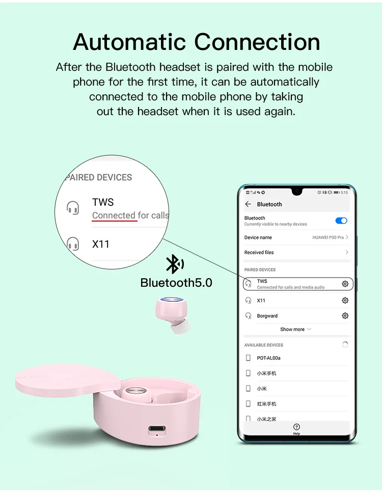 2020 best appled 2 blue tooth earphone TW70 a pro wireless earphone with ear detection&rename&wireless charging - ANKUX.COM