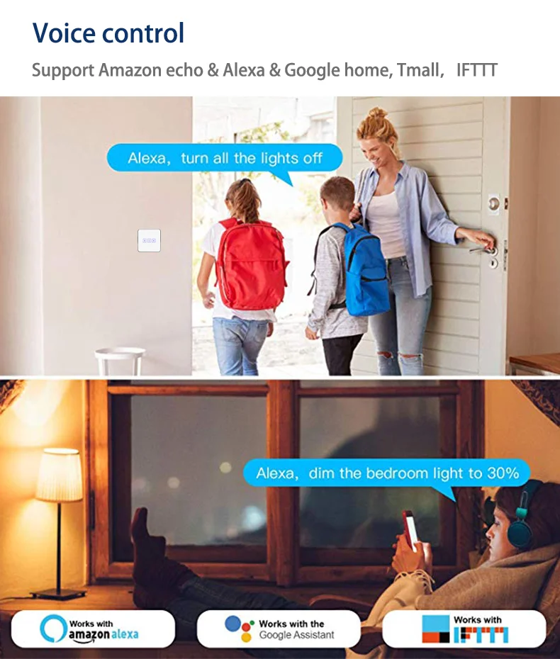 Tuya Smart Home Lighting ZigBee US standard 3 gang Neutral &Live Touch Dimmer Switch - ANKUX.COM