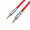 Red Color 1M 3.5mm Aux Copper Wire Male To Male Audio Cable For Car Audio