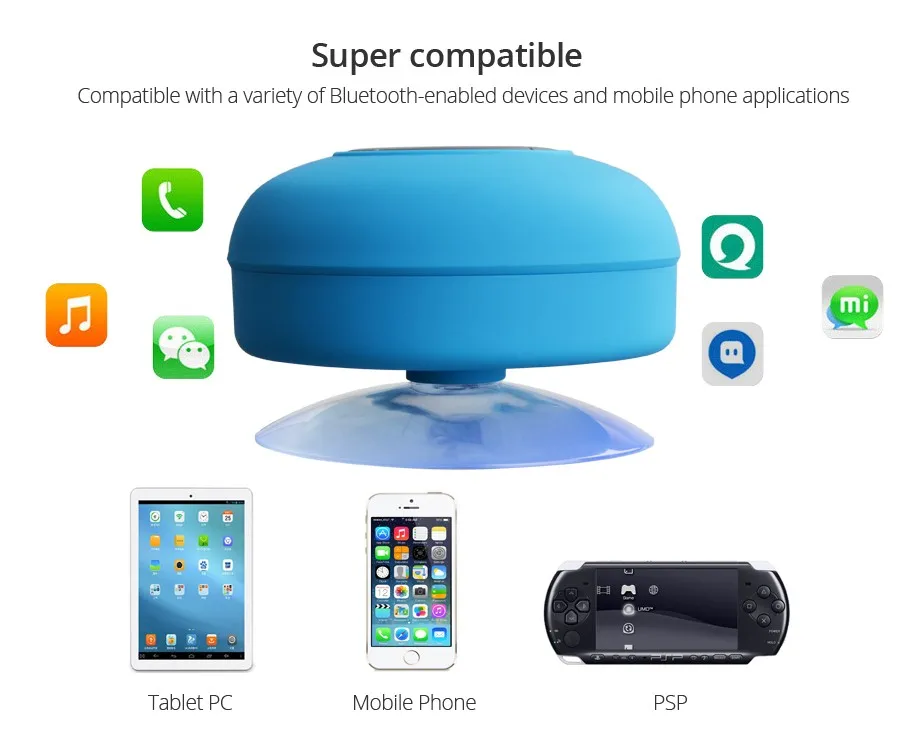 Wholesale 2020 Bluetooth Speaker with Suction Cup Silicon speaker portable Waterproof wireless speaker - ANKUX.COM
