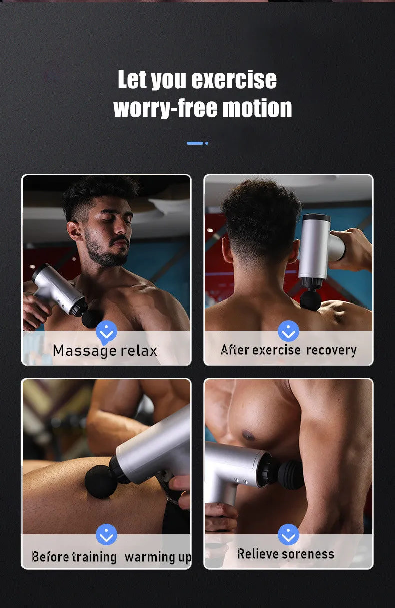 Latest Cordless Full Body Deep Muscle Massage Gun Vibration Pistool Percussion Massager Therapy Musculo Relaxy Recovery Pistolet