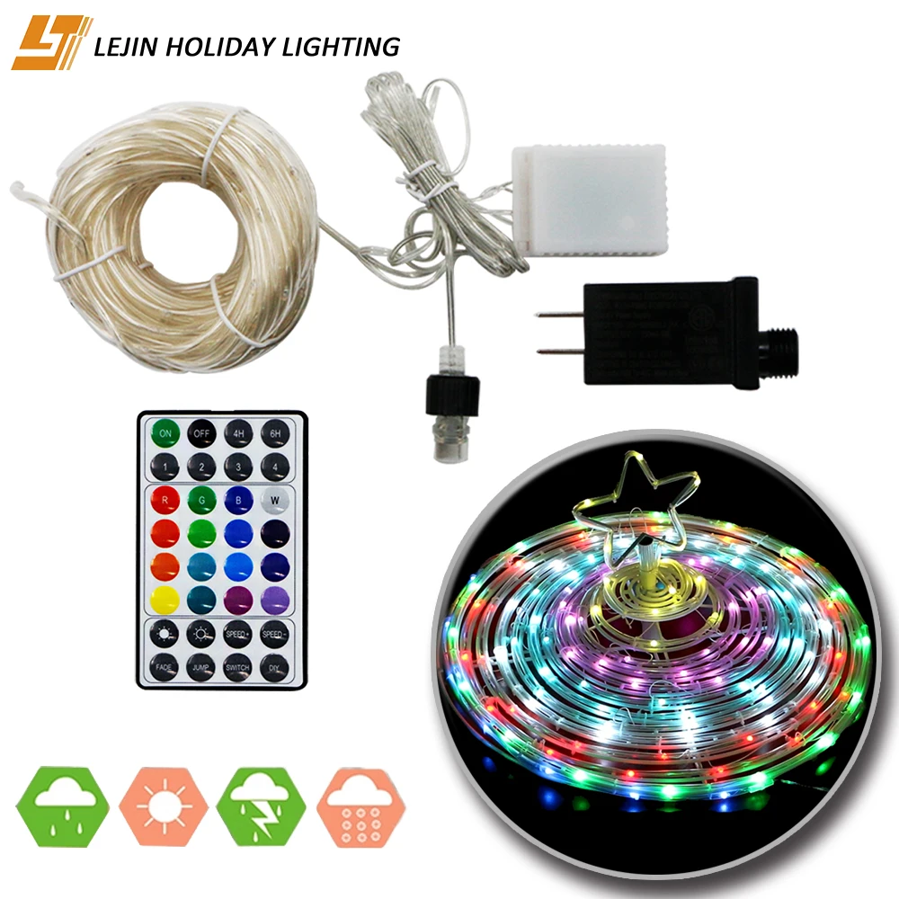 High quality cheap LED decoration holiday lighting AB bulb copper wire RGB remote rope light