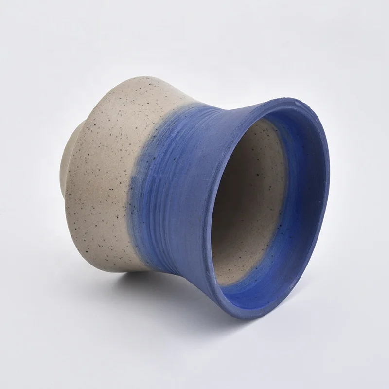 Religious Colorful glazed ceramic candle jar matte ornate candle holders wedding decoration