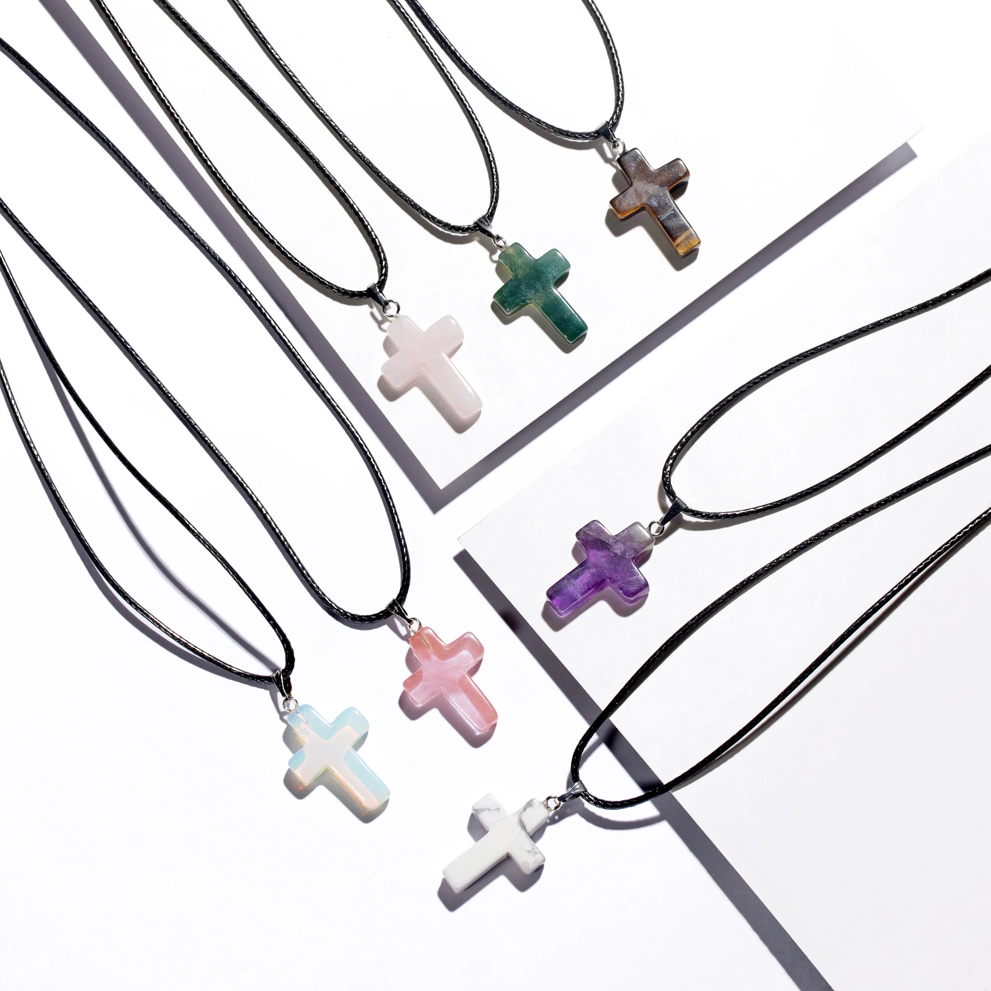 healing crystal cross necklace