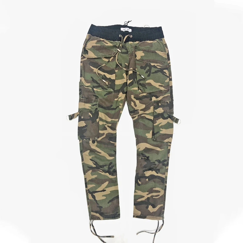 DiZNEW Wholesales Retro Washed Camouflage Jeans Loose Fitting Fashion Cargo Pants details