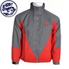 Elastic Waist Contrast Color Jackets Waterproof Windbreaker Grey Red Plain Color Contrast Jackets