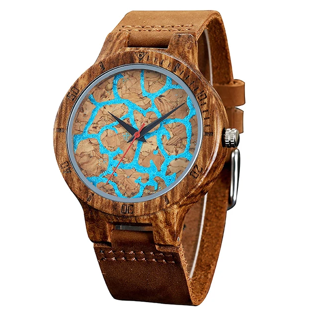 Watch with leather band