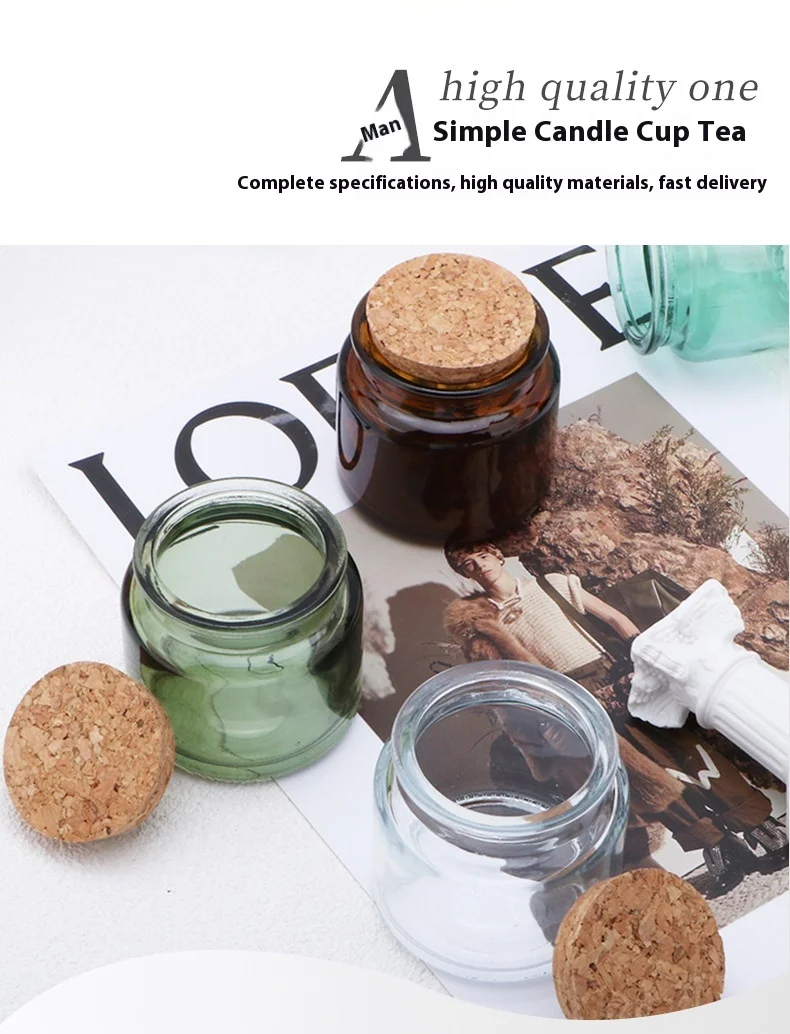 product luxury 100ml 200ml amber glass candle jar with lid empty luxury glass candle holders lanterns  jars-0