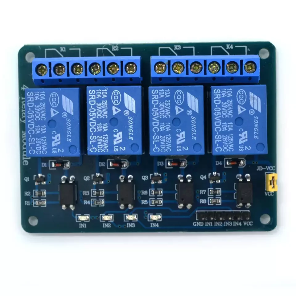 4 Channel 5v Relay Module With Optocoupler Relay Output 4 Way Relay ...