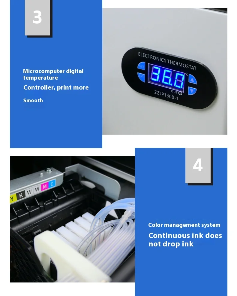L1800 A3 DTF  Digital Color Printer White Ink Heat Transfer Clothing Fabric DIY Manual Powder Dried Key Feature Automatic