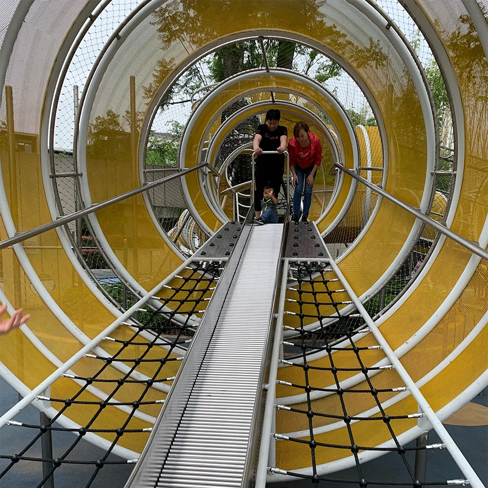 定制的儿童户外游乐场滑梯设备不锈钢滑梯组合提供场地设计