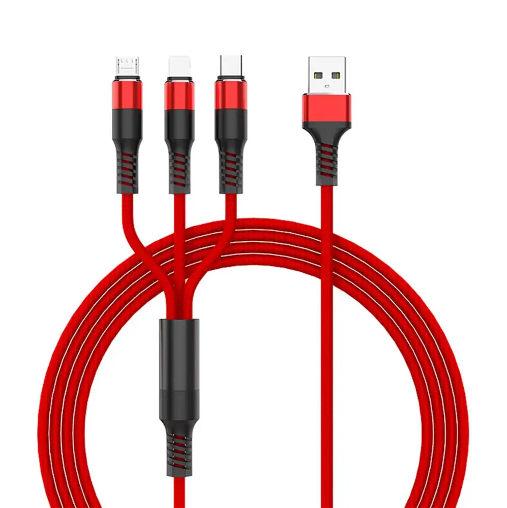 Multi 3 In1 Usb Charging Cable Nylon Braided Usb Cables Fast Multiple Charging Cords Buy