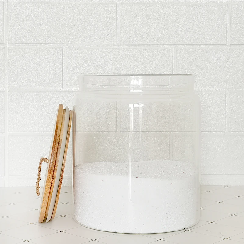 1l 2l 4l Pantry Bathroom And Laundry Glass Jar With Twine Bamboo Lid Buy Glass Pantry Jar Glass Jar With Lid Glass Jar For Laundry Product On Alibaba Com