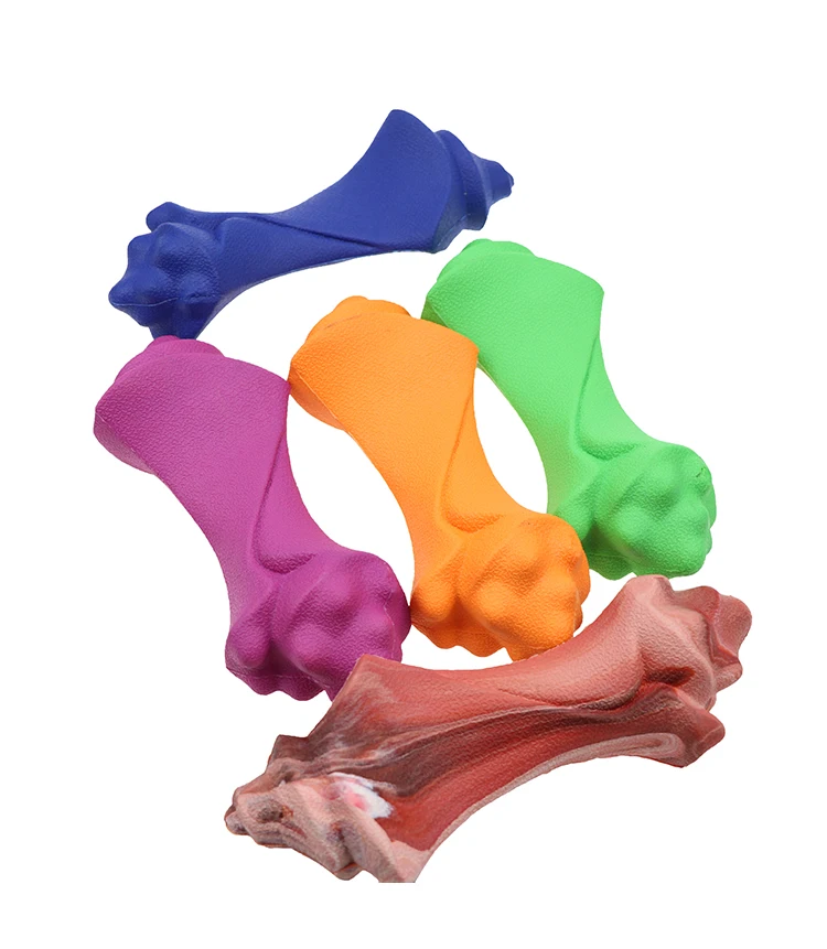 Wholesale Stock of Bone-Shaped Mixed-color Chewing Dental Dog Toys Solid rubber dog toy