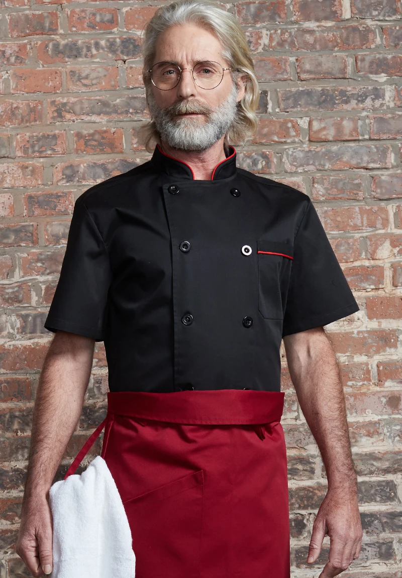 签出轻薄面料库存男式短袖清爽面料多色厨师夹克 - buy chef jacket