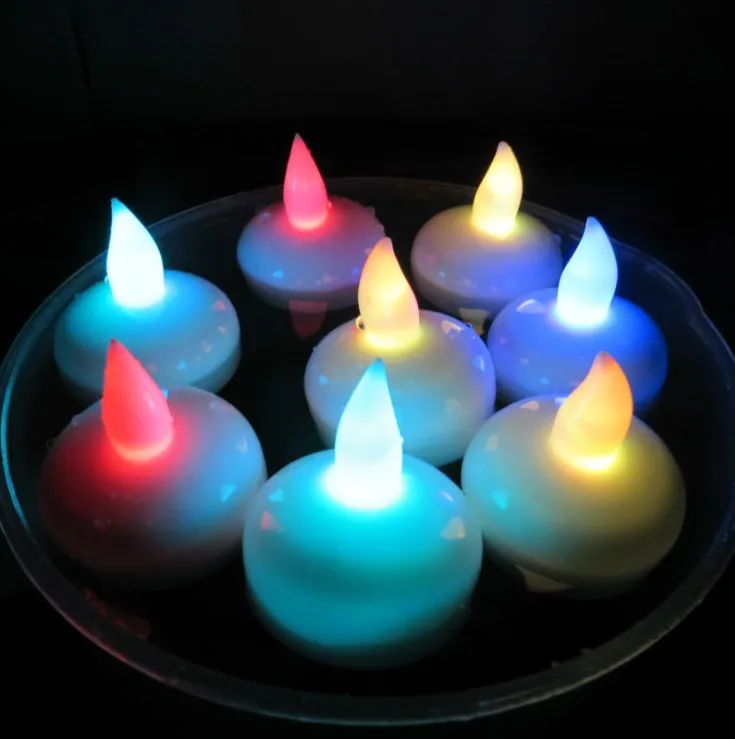 Floating LED Candle Flameless Tea Light Waterproof Battery Flickering, Water Activated Tea Lights for Decoration