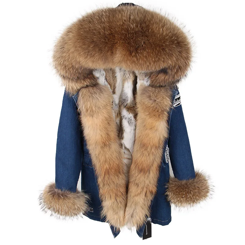 Women's Cowboy Fox Fur Collar Denim Coat