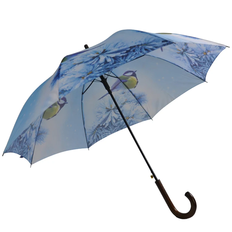 Auto Straight Lightning Proof Umbrella Wooden Handle Umbrella Buy