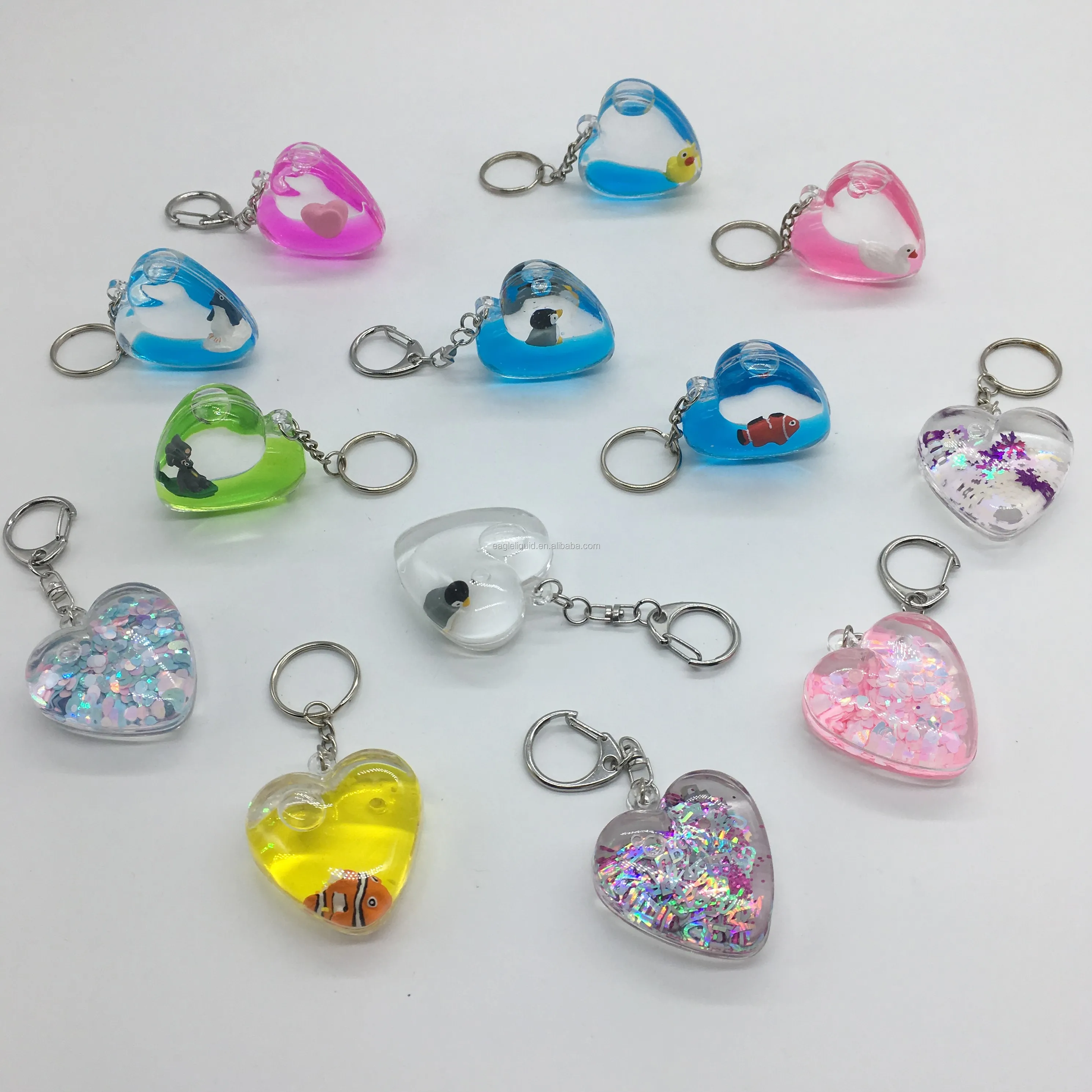 Clear Acrylic Heart Liquid Keychain Custom Acrylic Keychain - Buy Heart ...