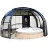 Indoor Spa Dome Cover With Retractable Sunroom Roof Hot Tub Enclosure
