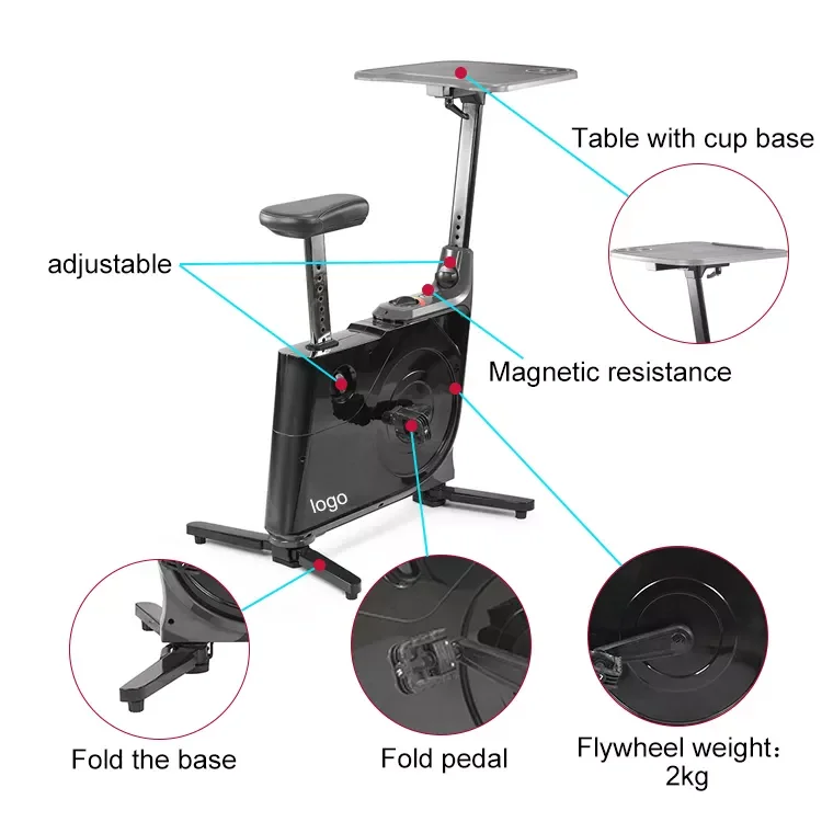 Indoor Home Office Use Exercise Bike With Desk Spinning Bike