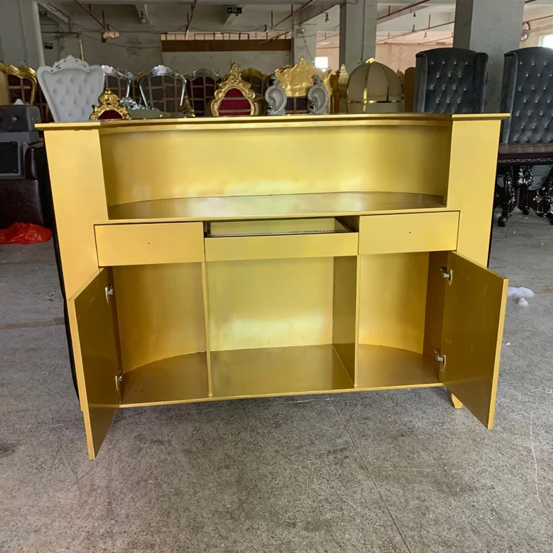 Foshan Factory Hot Sale Modern Black Gold Hair Salon Reception Desk Buy Reception Desk Salon Desk Front Desk Reception Salon Reception Desk Product On Alibaba Com