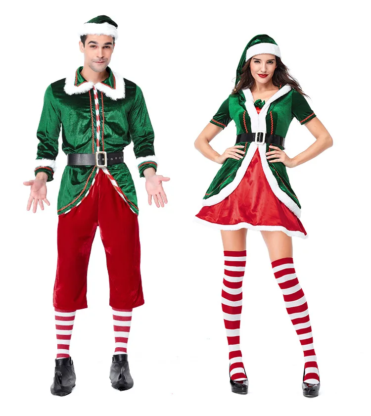Green Christmas Elf Suit Party Role Playing